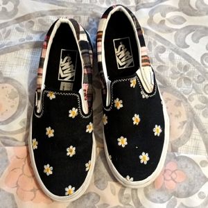 COPY - Floral Plaid Patchwork Vans